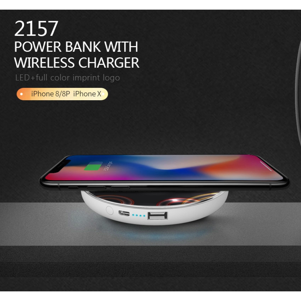 2157 Wireless Charger with Power bank 5000mAh