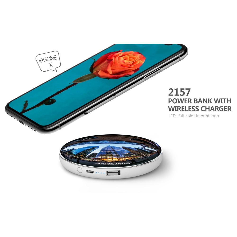 2157 Wireless Charger with Power bank 5000mAh